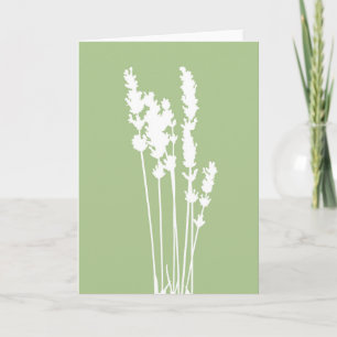 Green and White Floral Silhouette Greeting Card