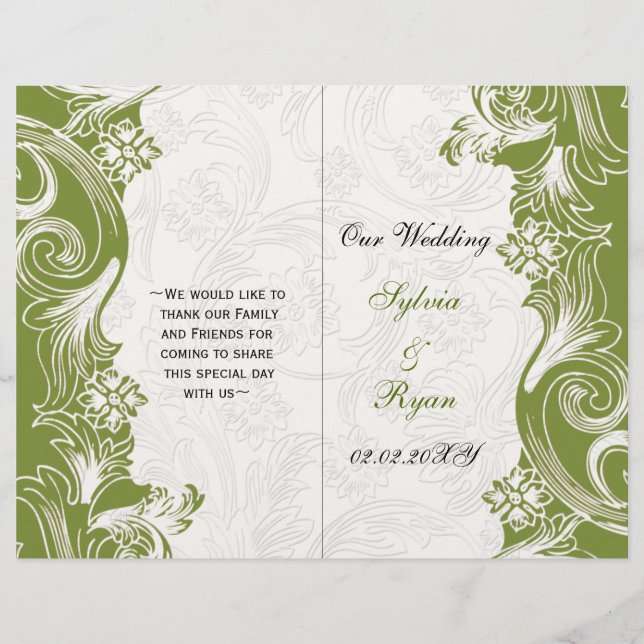 Green and White Floral Spring Wedding (Front)