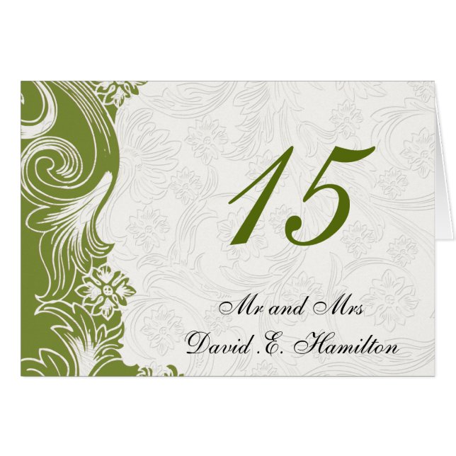Green and White Floral Spring Wedding Cards (Front Horizontal)