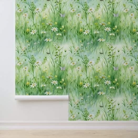 Green And White Floral Summer Peel And Stick