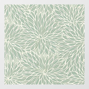Green and White Flower Wall Decal