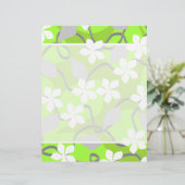Green and White Flowers. Floral Pattern. (Standing Front)