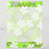 Green and White Flowers. Floral Pattern. (Back)