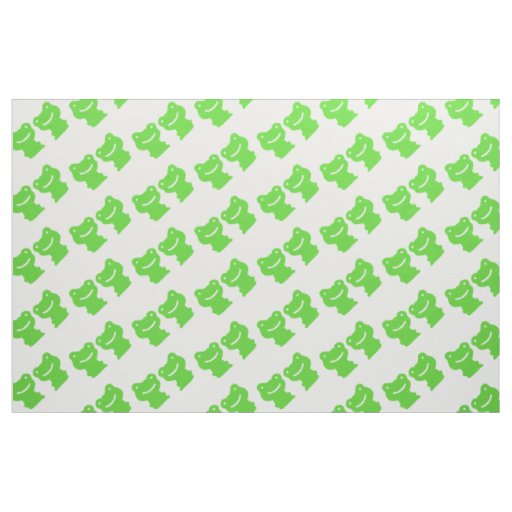 Green And White Frogs Pattern Fabric