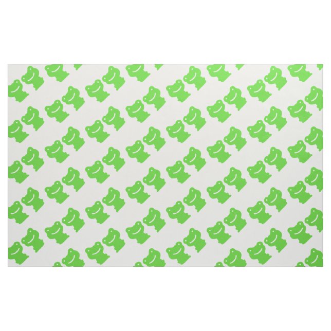 Green And White Frogs Pattern Fabric (Fat Quarter)