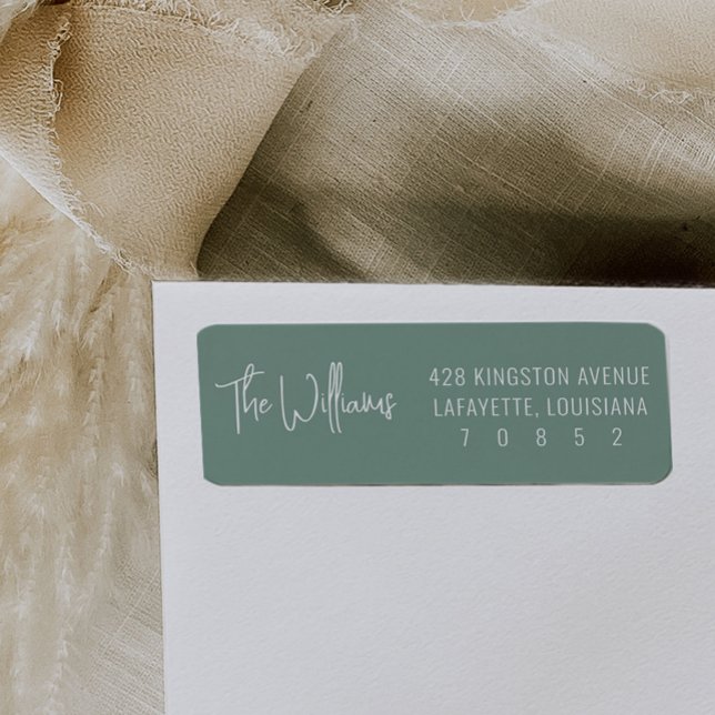 Green and White Fun Modern Return Address Labels (Green fun and modern return address labels.)