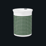 Green and White Gingham Beverage Pitcher<br><div class="desc">Classic gingham pattern. Perfect for any occasion.</div>