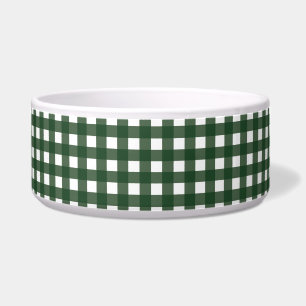 Green and White Gingham Bowl