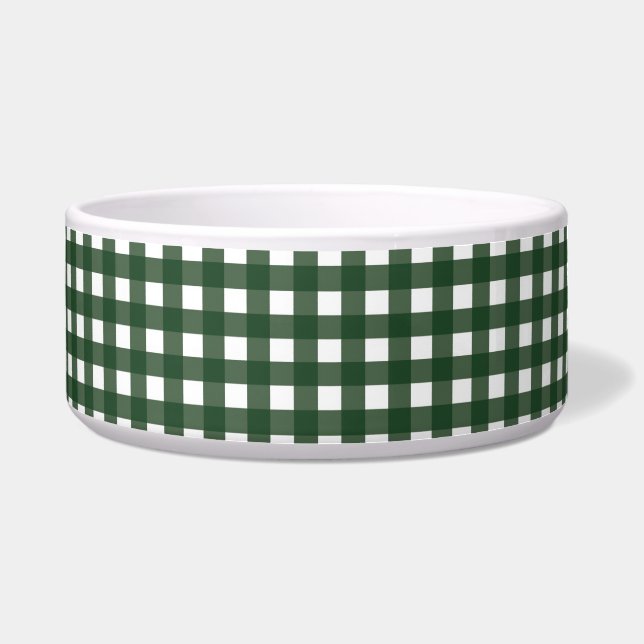 Green and White Gingham Bowl (Front)