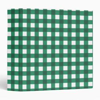 Green And White Gingham Check Pattern 3 Ring Binder