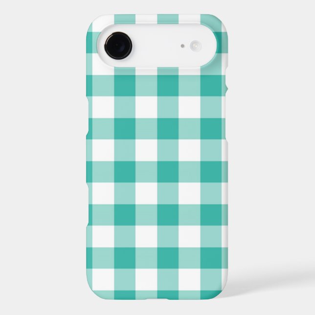 Green And White Gingham Check Pattern Case-Mate iPhone Case (Back)