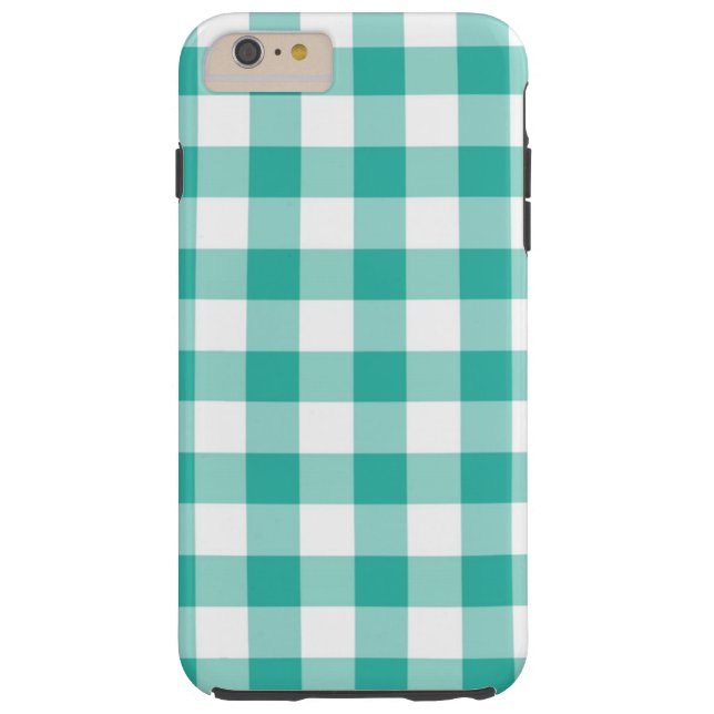 Green And White Gingham Check Pattern Case-Mate iPhone Case (Back)