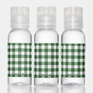 Green and White Gingham Hand Sanitizer
