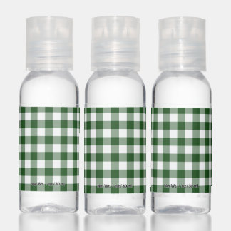 Green and White Gingham Hand Sanitizer