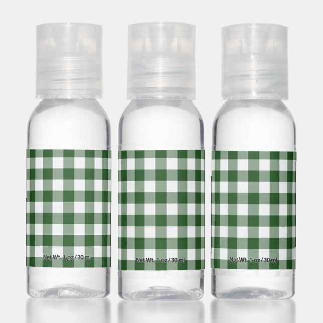Green and White Gingham Hand Sanitizer (Set)