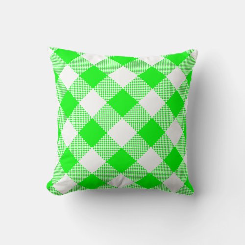 Green and White Gingham on a Pillow