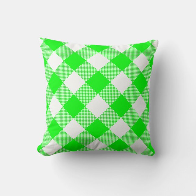 Green and White Gingham on a Pillow (Front)