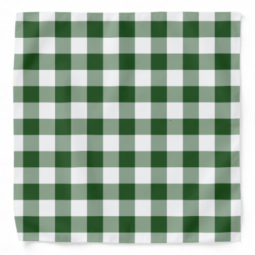 Green and White Gingham Pattern Bandana