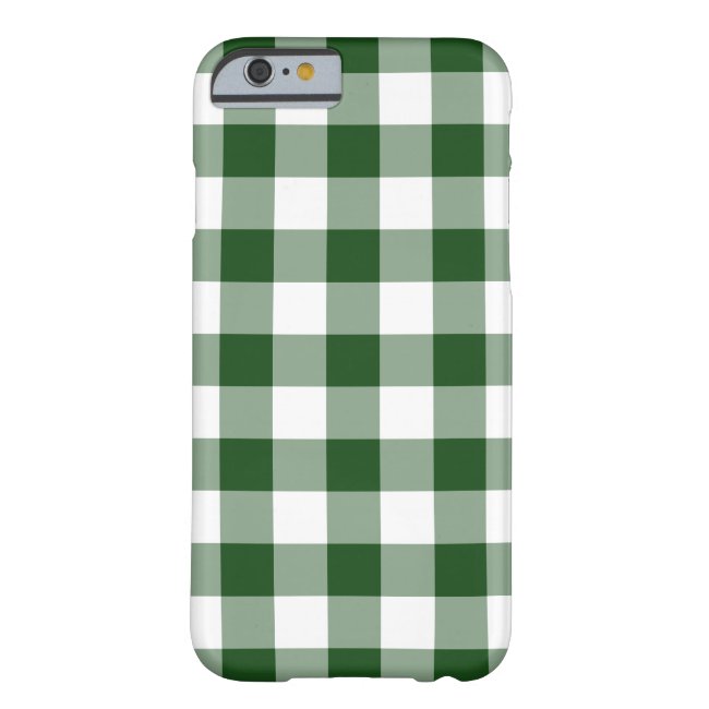 Green and White Gingham Pattern iPhone Case