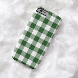 Green and White Gingham Pattern Barely There iPhone 6 Case
