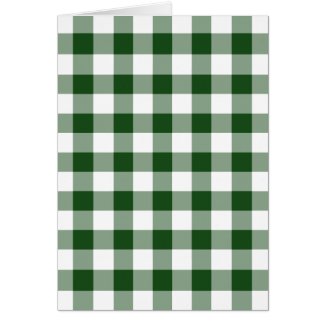 Green and White Gingham Pattern Holiday Card