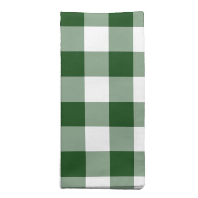 Green and White Gingham Pattern Napkin (Folded)
