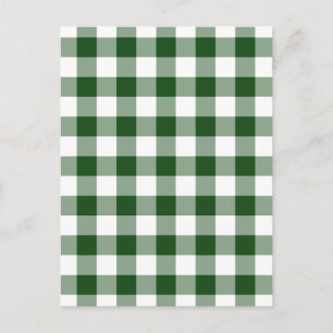Green and White Gingham Pattern Postcard