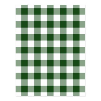 Green and White Gingham Pattern Postcard