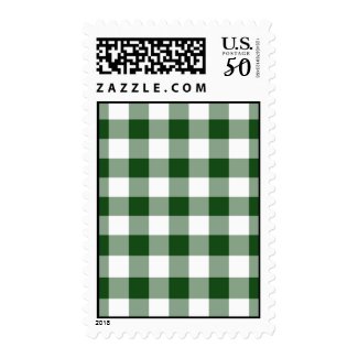 Green and White Gingham Pattern – Small Postage