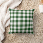 Green and White Gingham Pattern Throw Pillow (Blanket)