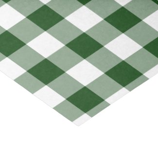 Green and White Gingham Pattern Tissue Paper