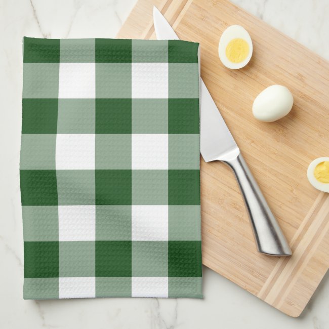 Green and White Gingham Pattern Towel