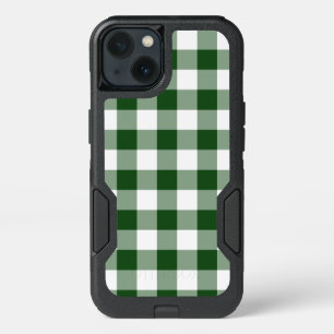 Green and White Gingham Plaid iPhone 13 Case