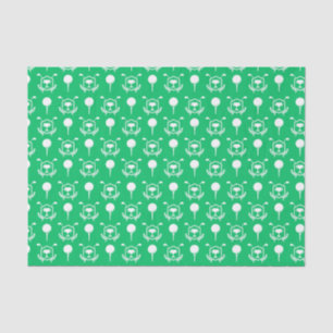 Green and White Golf Icons Tissue Paper