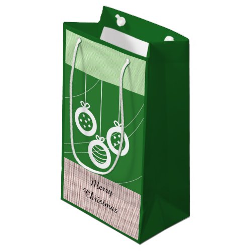 Green and White Holiday Decorations Small Gift Bag