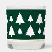 Green And White Holiday Fir Christmas Tree Pattern Scented Candle (Back)