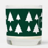 Green And White Holiday Fir Christmas Tree Pattern Scented Candle (Left)