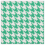 Green and White Houndstooth Check Fabric