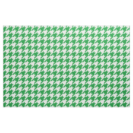 Green and White Houndstooth Fabric