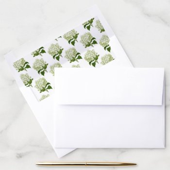 Green And White Hydrangea Bloom Pattern Envelope Liner by 2BirdStone at Zazzle