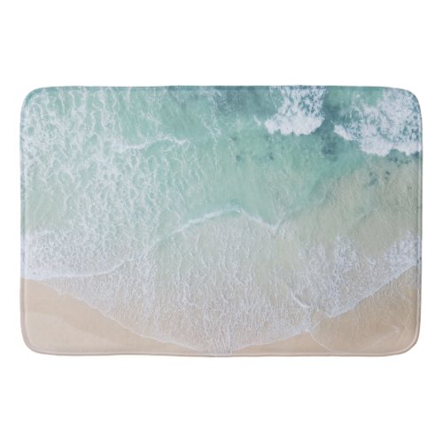 Green And White Lace Beach Sand and Seashore Bath Mat