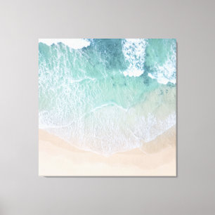 Green And White Lace Beach Sand and Seashore Canvas Print
