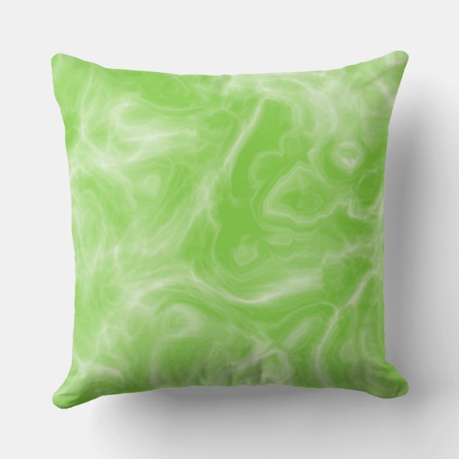 green and white Marble abstract Throw Pillow (Back)