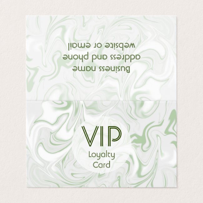 Green and White Marbled VIP Loyalty Folded Card