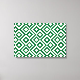 Green and White Meander Canvas Print
