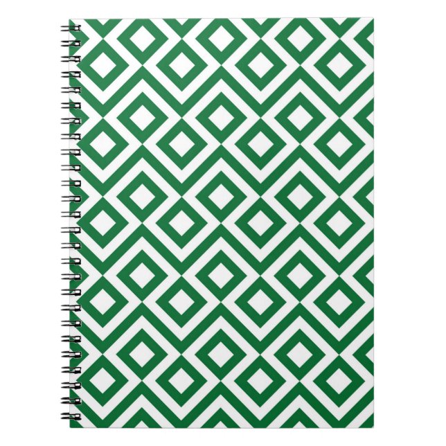 Green and White Meander Notebook (Front)