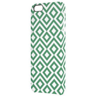 Green and White Meander Clear iPhone 6 Plus Case
