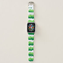 Green and White Melted Stripe Apple Watch Band