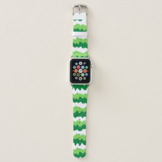 Green and White Melted Stripe Apple Watch Band