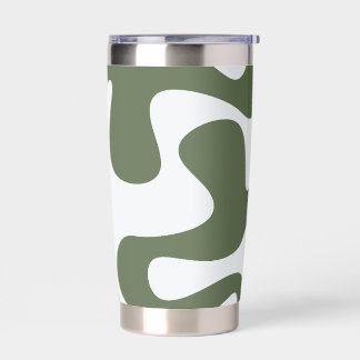 Green and White Modern Bold Groovy Abstract Mug Insulated Tumbler